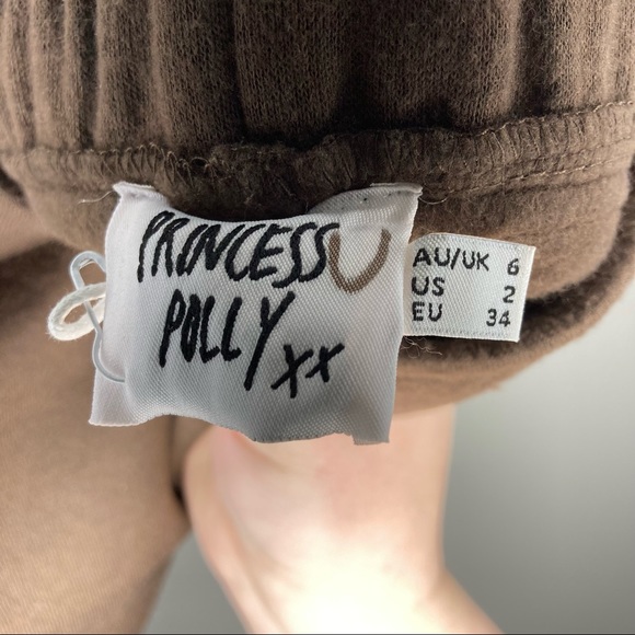 NWT PRINCESS POLLY Samara Brown Sweat Shorts 2 - Picture 4 of 5